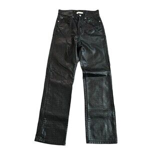 BDG Urban Outfitters Snake Python Print Embossed Black Faux‎ Leather Pants 25